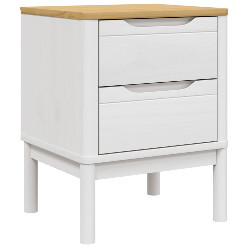 Table de chevet floro blanc 45x39x57 cm bois de pin massif