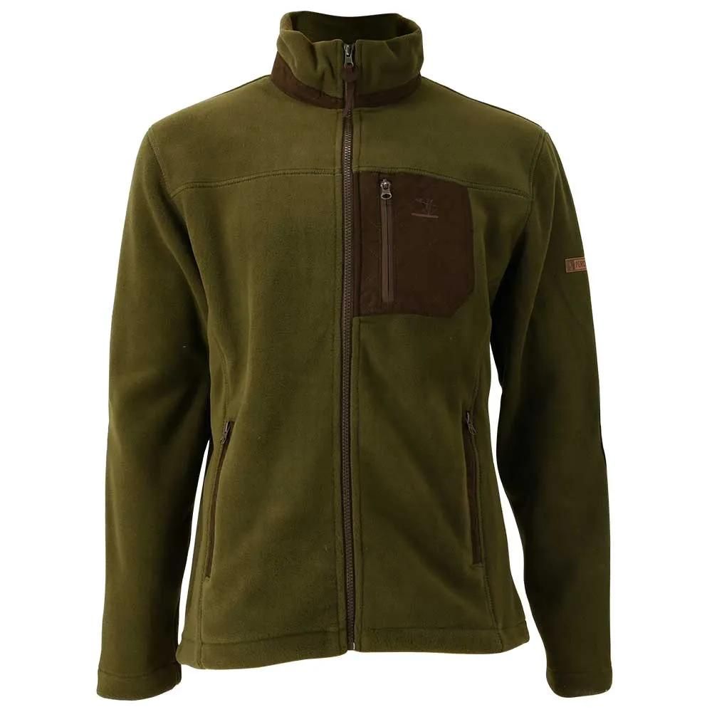 Blouson polaire brodé polyester kaki marron taille m à 4xl
