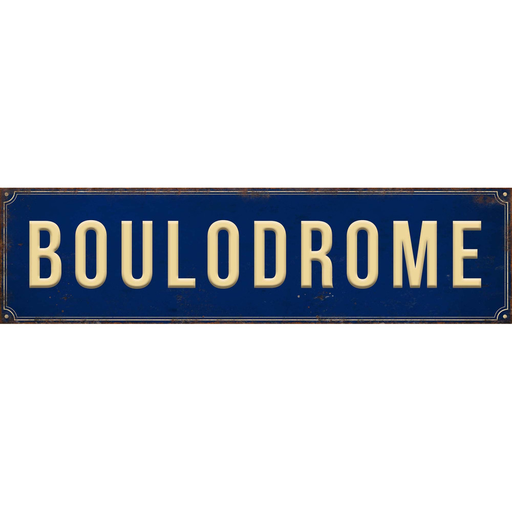Plaque décorative en métal 45 x 12 cm boulodrome