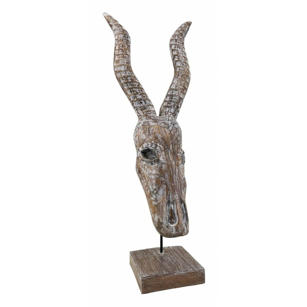 Sculpture antilope bois marron - décoration d'autrefois