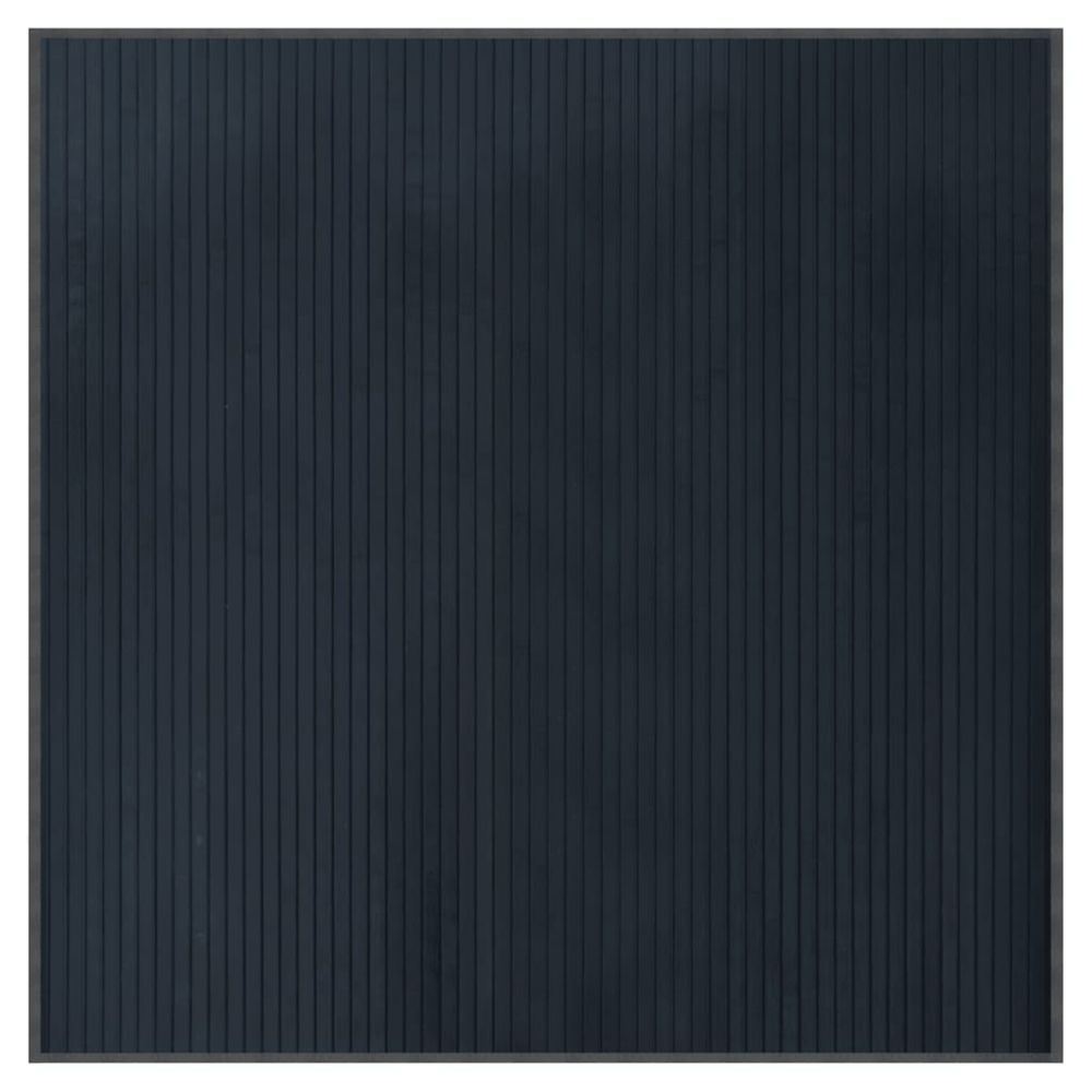 Tapis carré gris 100x100 cm bambou