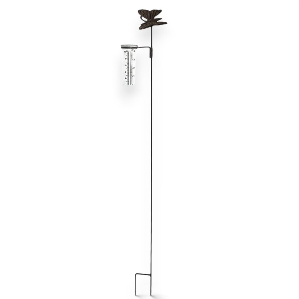 Pluviomètre à planter papillon en fonte 71x8x10cm