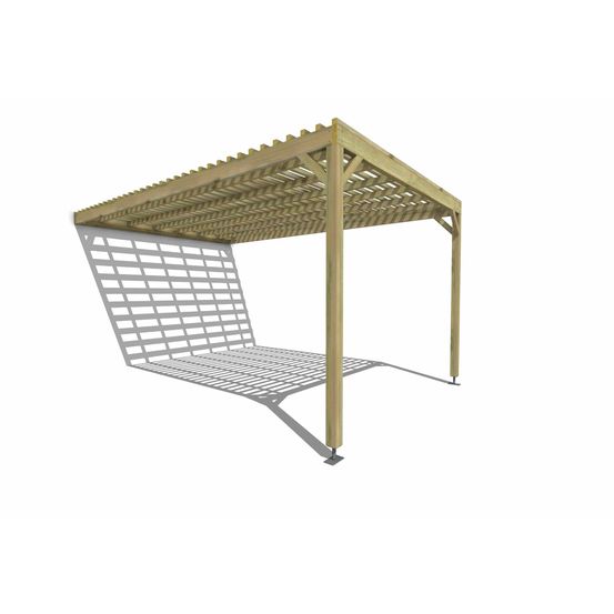 Pergola bois • 3m x 5m • adossée • sens profondeur • lattage bois • livraison comprise