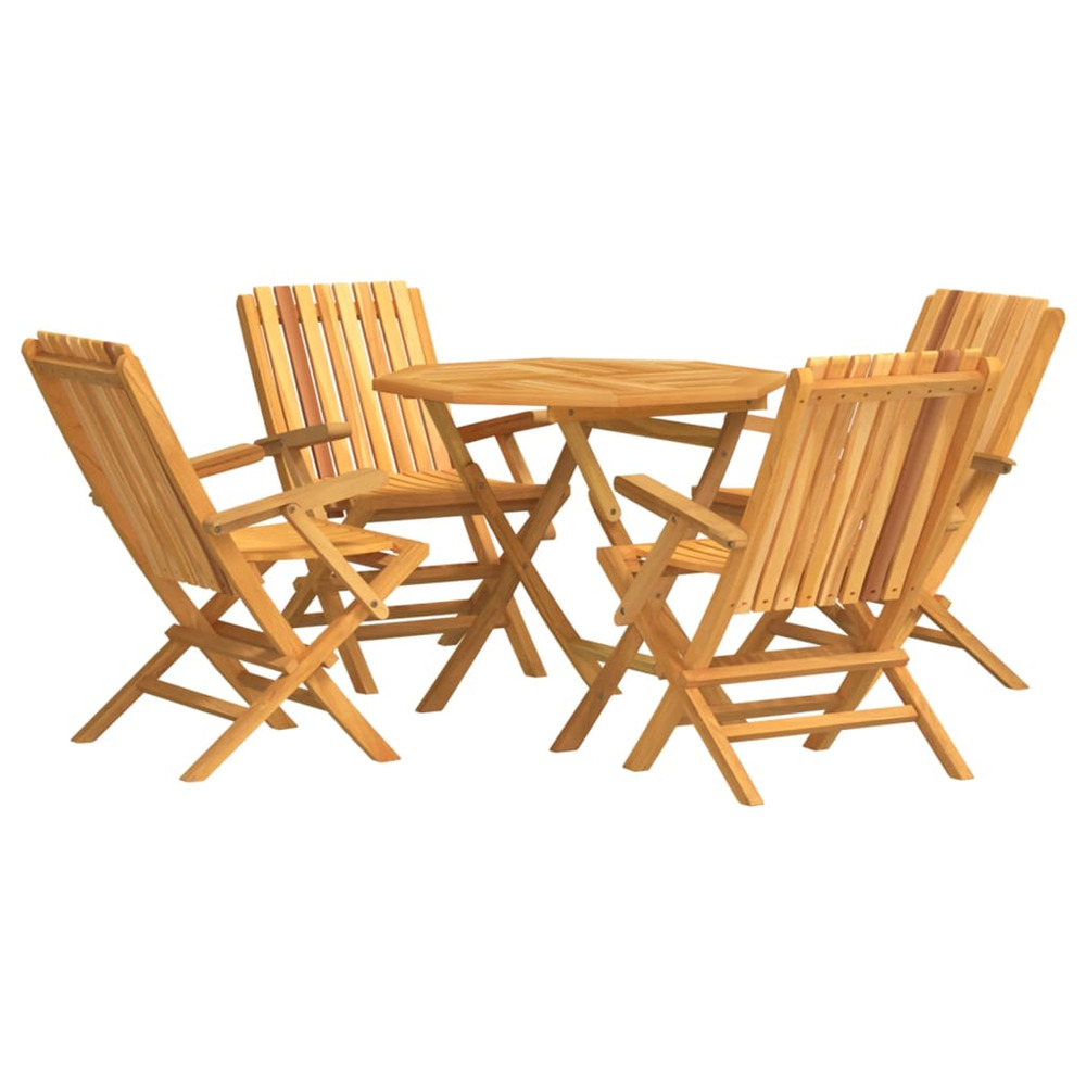 Ensemble à manger de jardin 5 pcs bois de teck massif