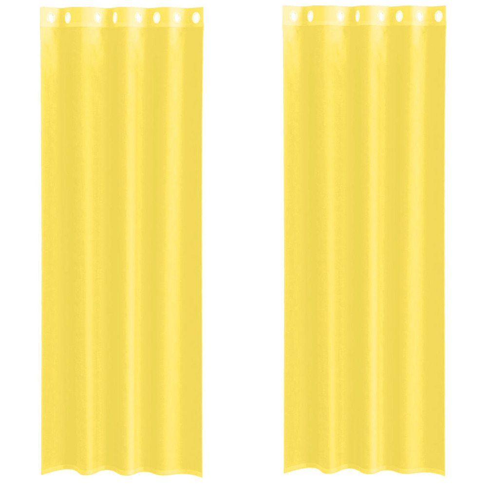 Rideaux en voile avec œillets 2 pcs jaune