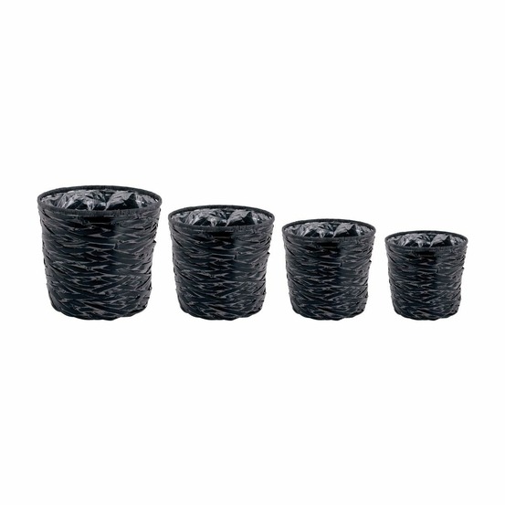 Cache-pot en bambou noir (lot de 4)