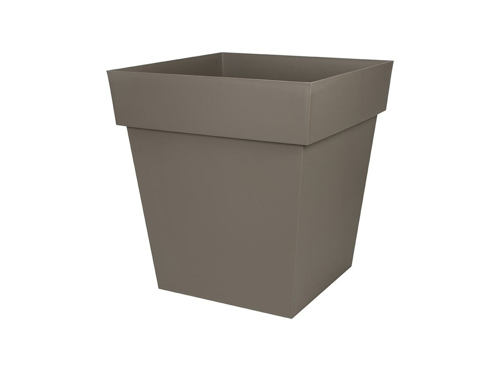 Pot carré toscane - 50 cm - 87 l - taupe