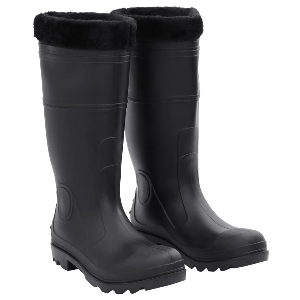 Bottes de pluie avec chaussettes amovibles noir taille 43 pvc