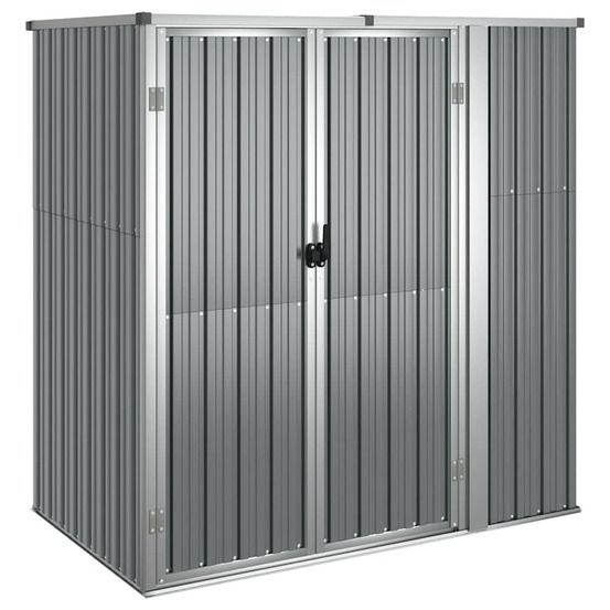 Abri à outils de jardin gris 161x89x161 cm acier galvanisé