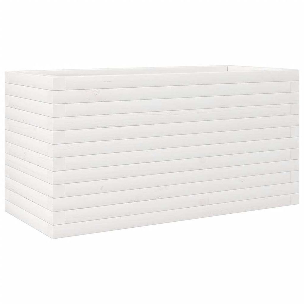 Jardinière blanc 90x40x45,5 cm bois de pin massif