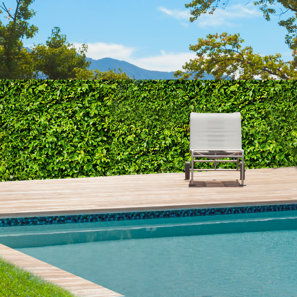 Brise vue occultant 2 x 10 m imprimé feuillage 160 gr/m²