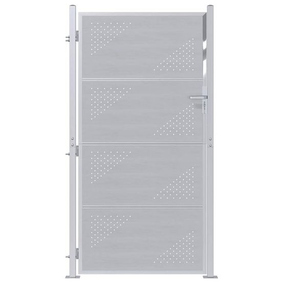 Porte de jardin argenté 96 x 200 cm acier inoxydable