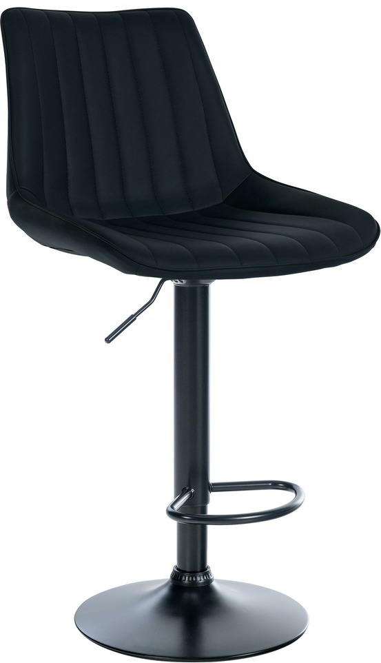 Tabouret de bar toni simili cuir noir