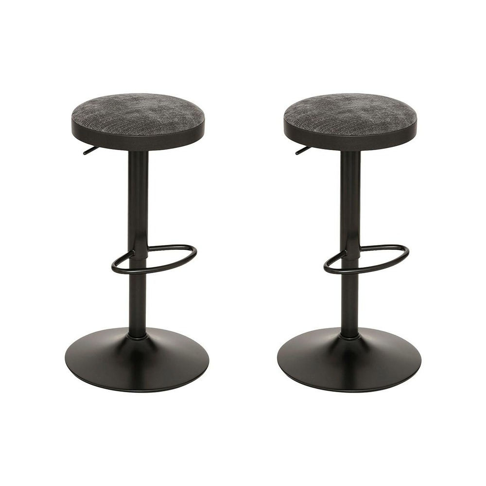 Lot de 2 tabourets de bar ilsa gris foncé