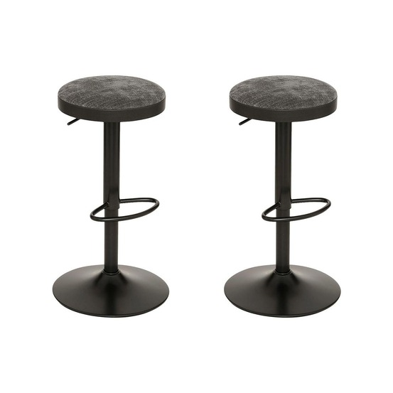 Lot de 2 tabourets de bar ilsa gris foncé