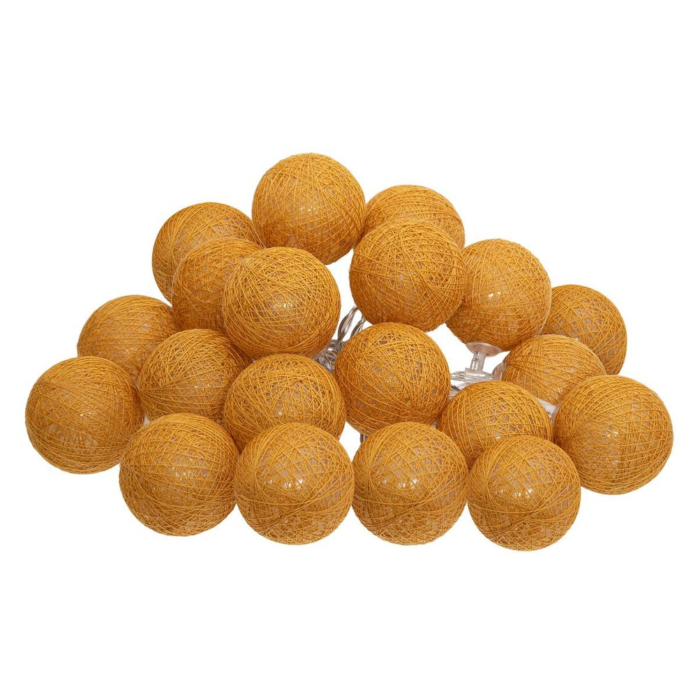 Guirlande led 20 boules - jaune ocre l435 cm