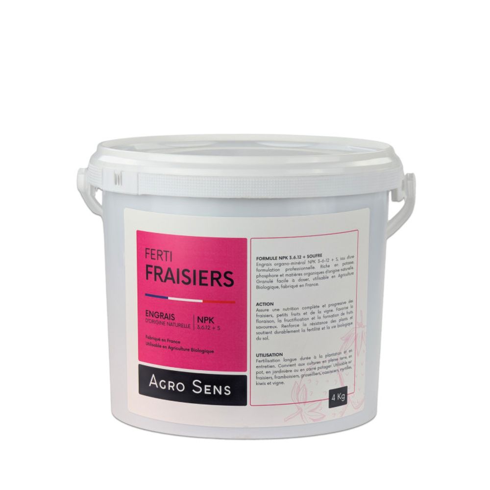 Ferti fraisiers - engrais pour fraisiers, vignes et petits fruits - seau 4 kg