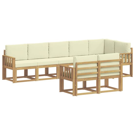 Ensemble de canapés d'extérieur 8 pc blanc et crème polyester