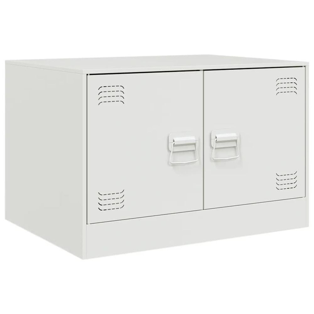 Table basse blanc 67x50x44 cm acier