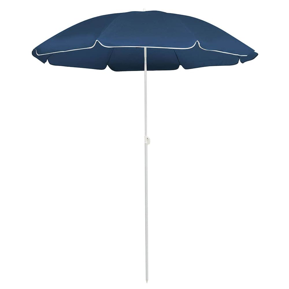 Parasol de jardin avec mât en acier bleu 180 cm