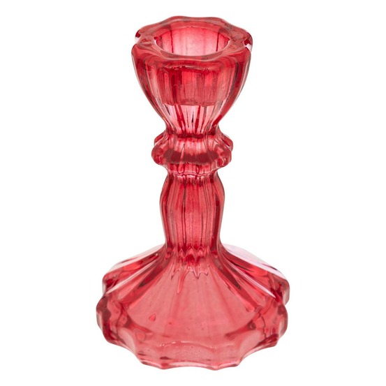 Bougeoir h.11cm verre rouge