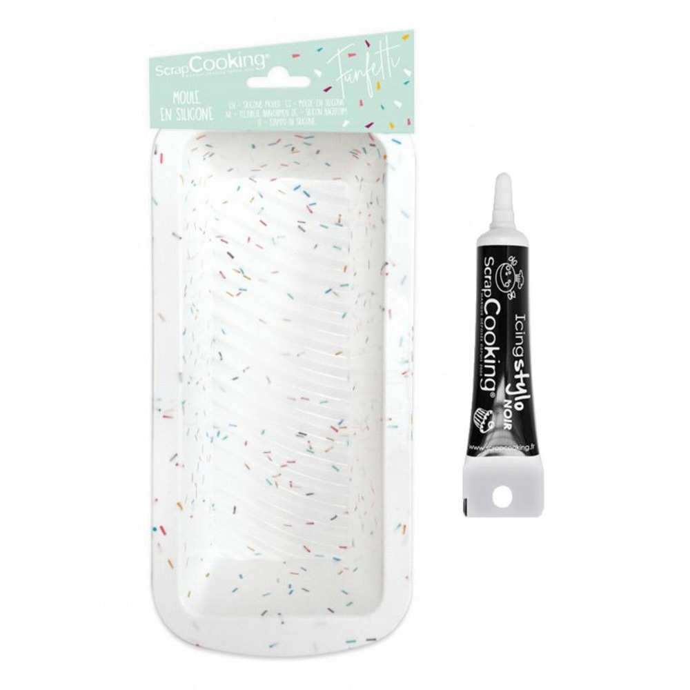 Moule à cake en silicone rectangulaire 27 cm + stylo de glaçage noir