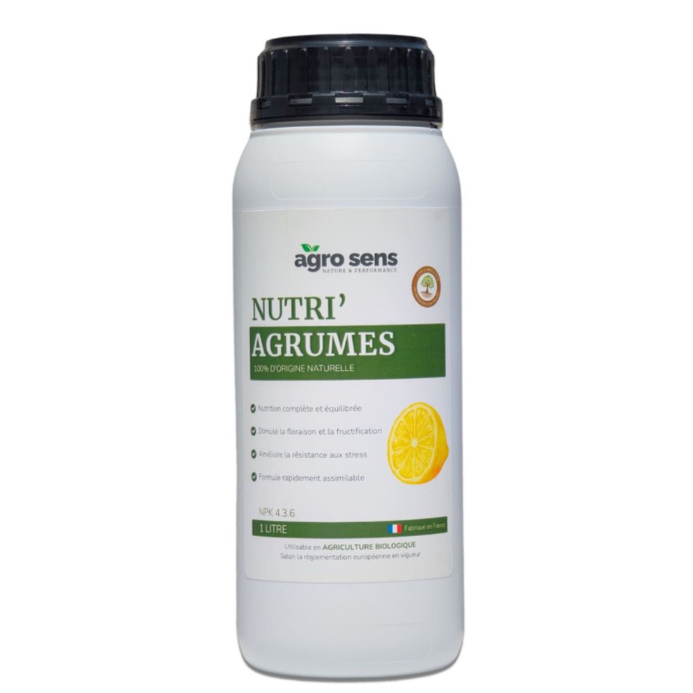 Nutri agrumes - engrais liquide pour agrumes - 1 litre (500 litres de préparation)