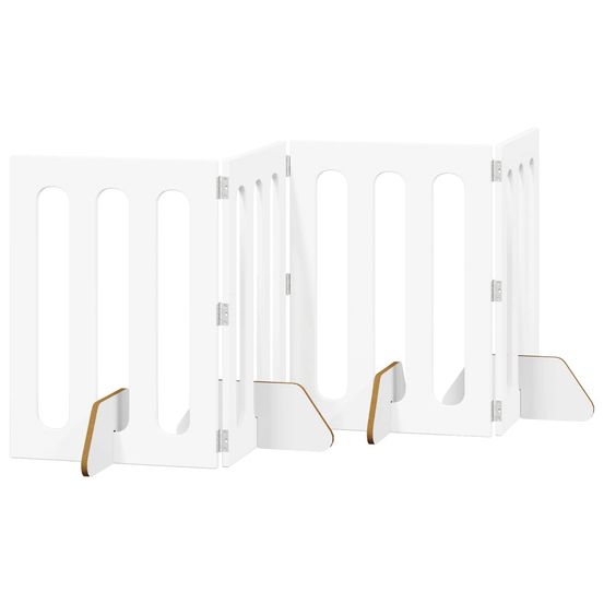 Clôture pliable pour animaux 4 pc blanc 201 x 38 x 70 cm