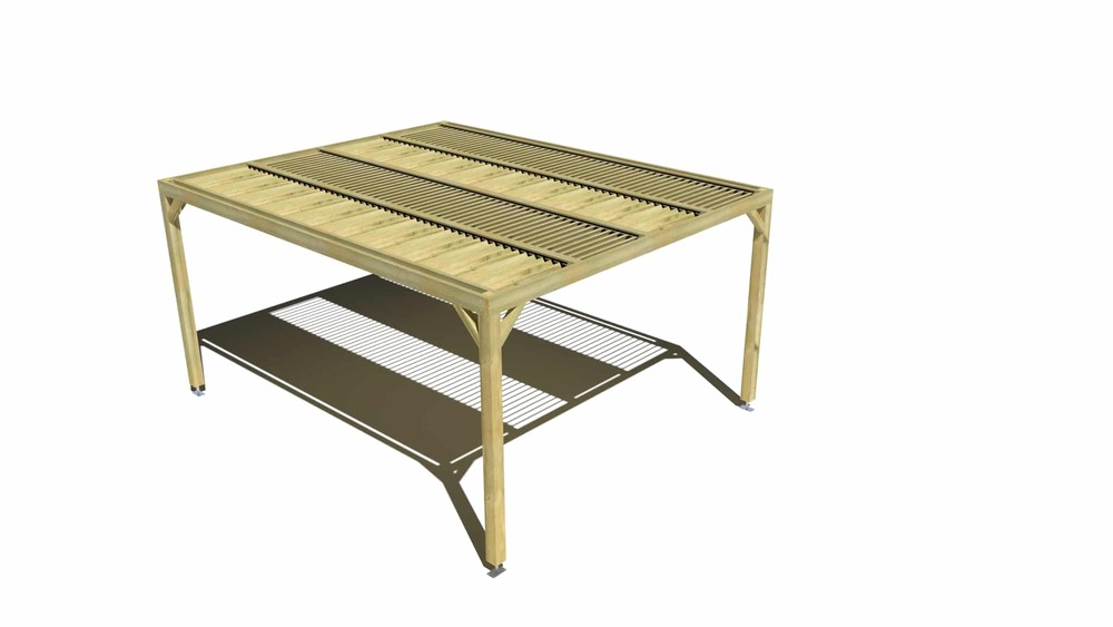 Pergola bois • 4m x 5m • indépendante • sens profondeur • lames orientables bioclimatiques incluses • livraison comprise