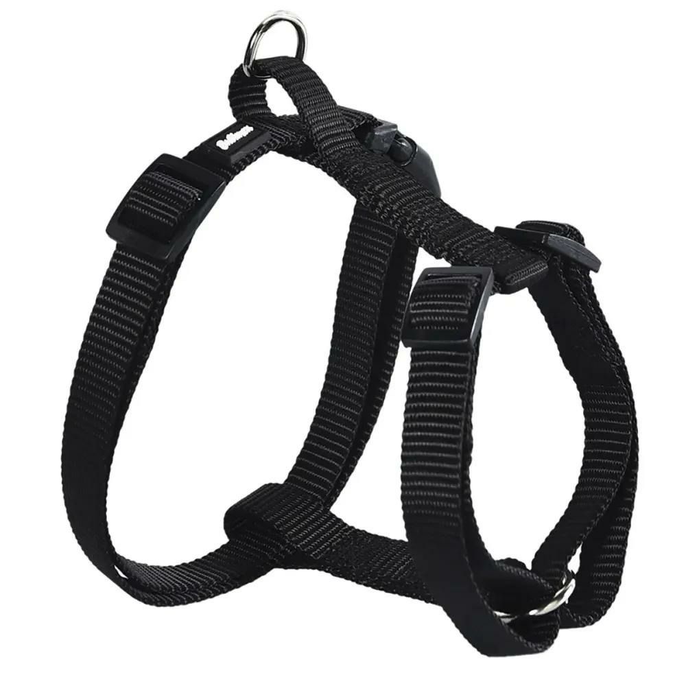 Harnais en nylon noir - ajustable 40-65 cm