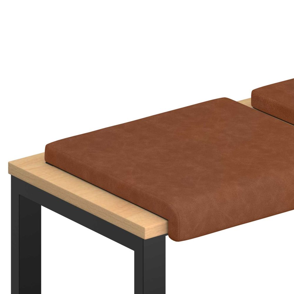 Coussin de banc 2 pc simili cuir marron profondeur 35 cm