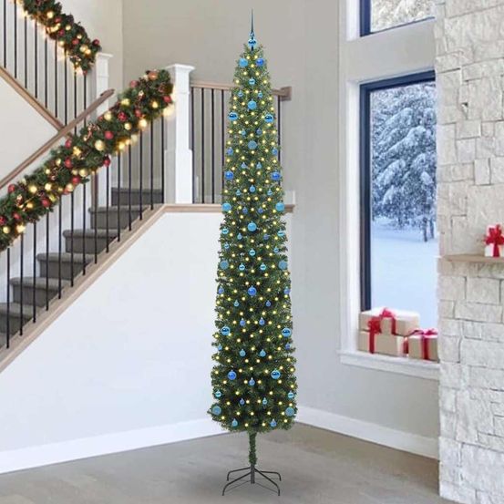 Sapin de noël géant 300 cm kit décoration complet avec lumières led usb