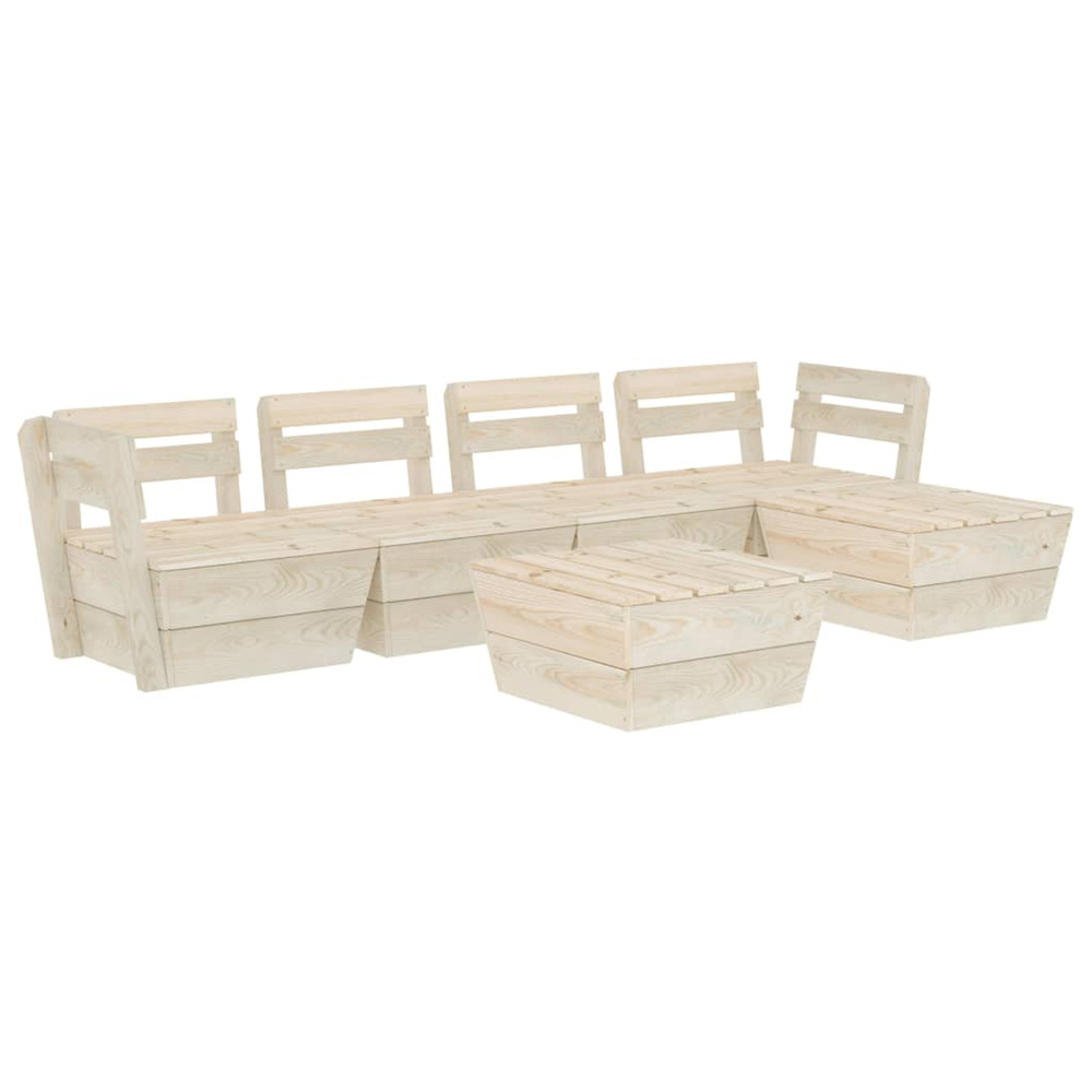Salon de jardin palette 6 pcs bois d'épicéa imprégné