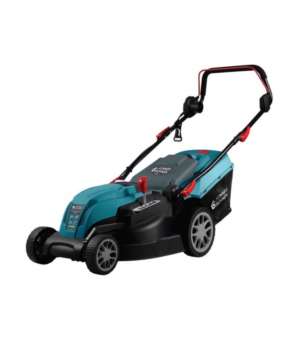 Tondeuse électrique à fil 1400w, 38 cm de coupe, idéale pour 250 m² - könner söhnen ks 38lm