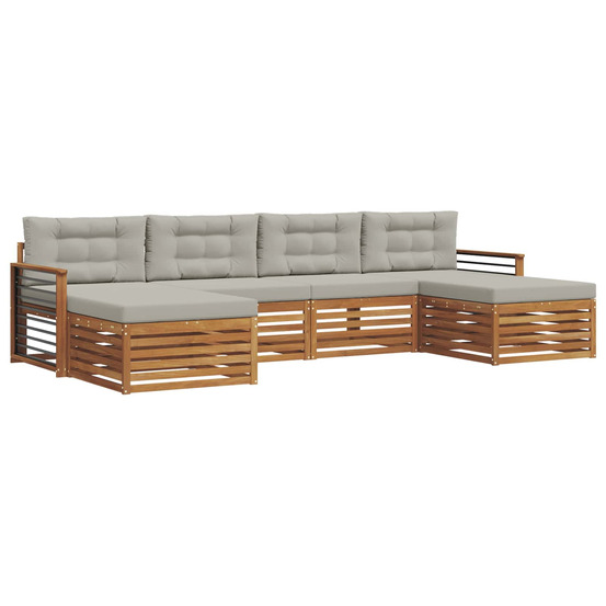 Ensembles de canapés avec coussin 6 pcs gris naturel et clair