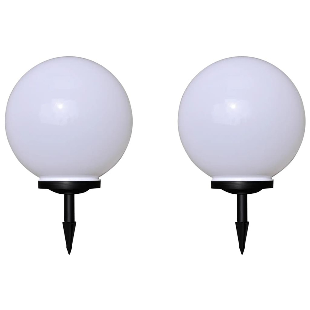 2 pcs lampes d'allée d'extérieur à led 40 cm et piquet au sol