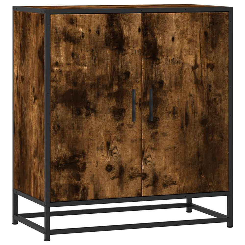 Buffet chêne fumé 68x35x76 cm bois d'ingénierie et métal