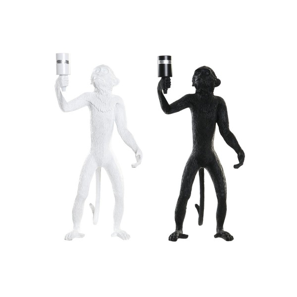 Lampe de bureau  noir blanc résine colonial 220 v 50 w singe (31 x 34 x 55 cm) (2 unités)