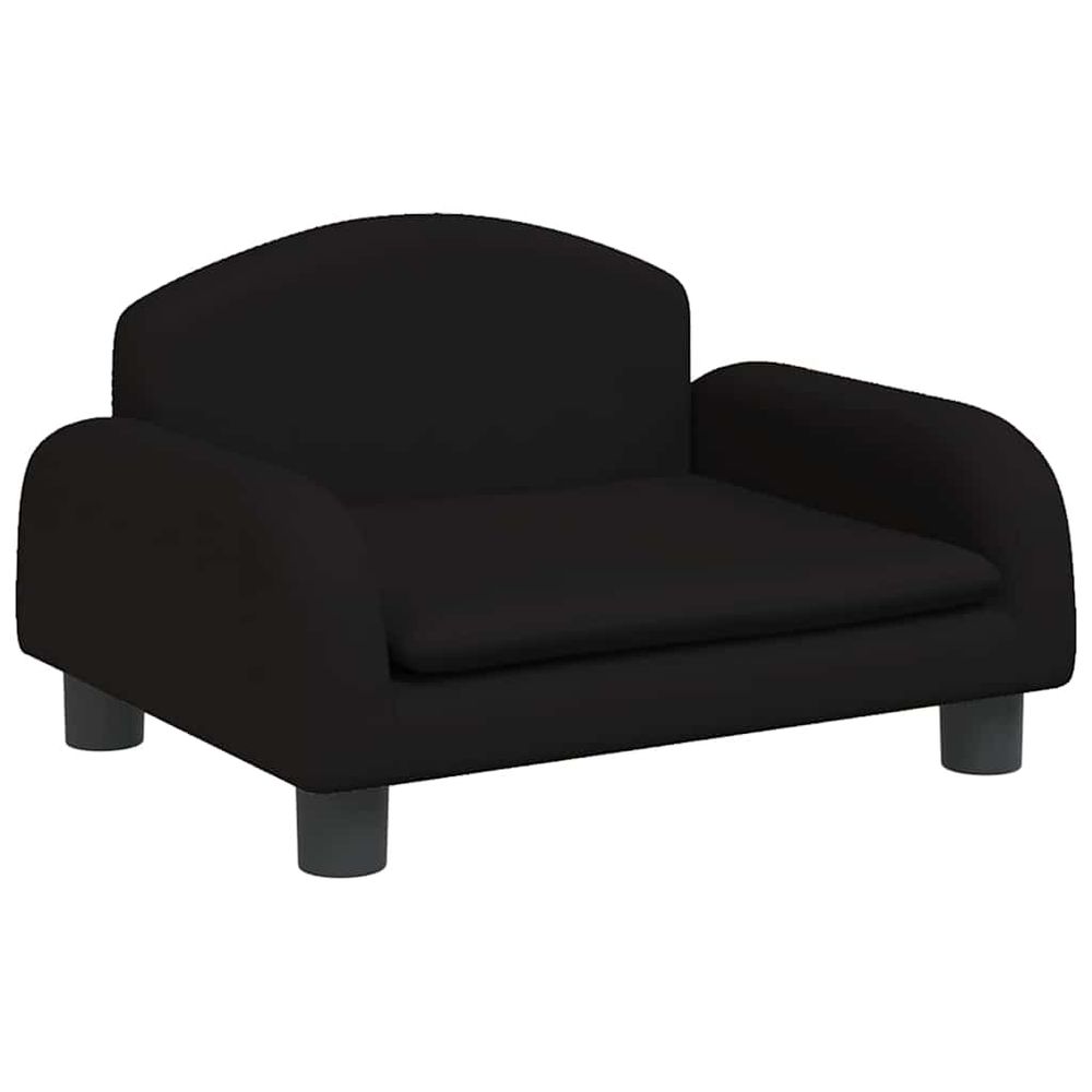 Lit pour chien noir 50x40x30 cm tissu
