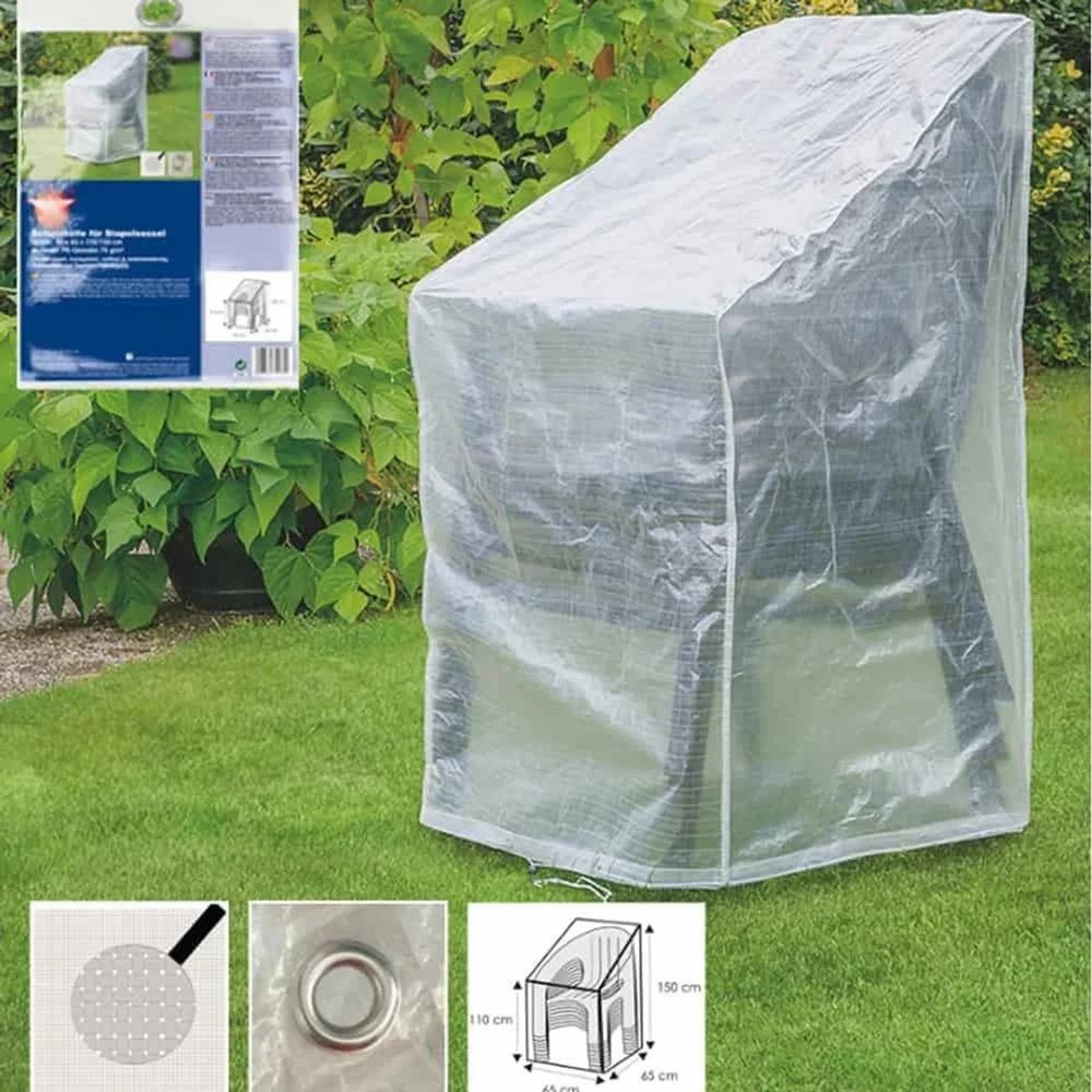 Housse de protection 65x65x120/80 - chaise de jardin réglable transparente