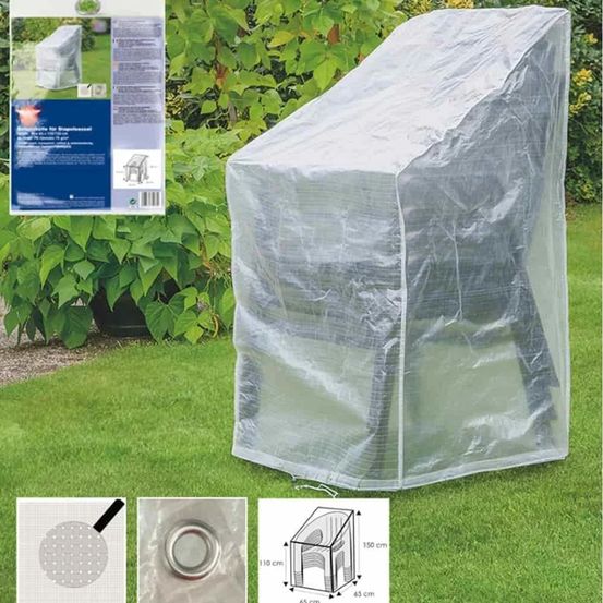 Housse de protection 65x65x120/80 - chaise de jardin réglable transparente