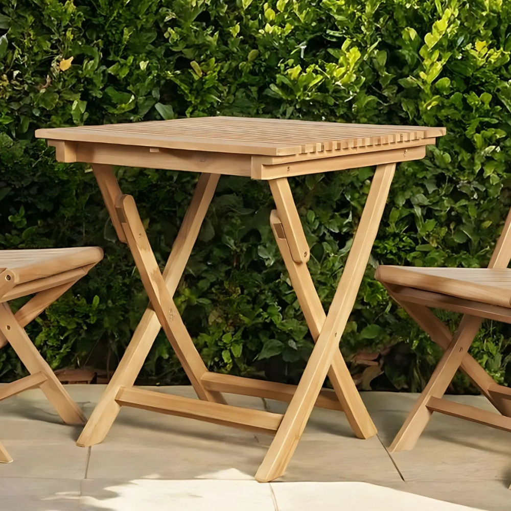 Table de jardin pliante carrée 70 cm janis