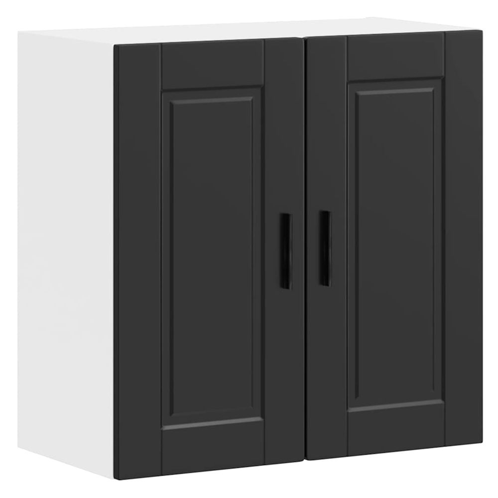 Armoire murale de cuisine porto noir bois d'ingénierie