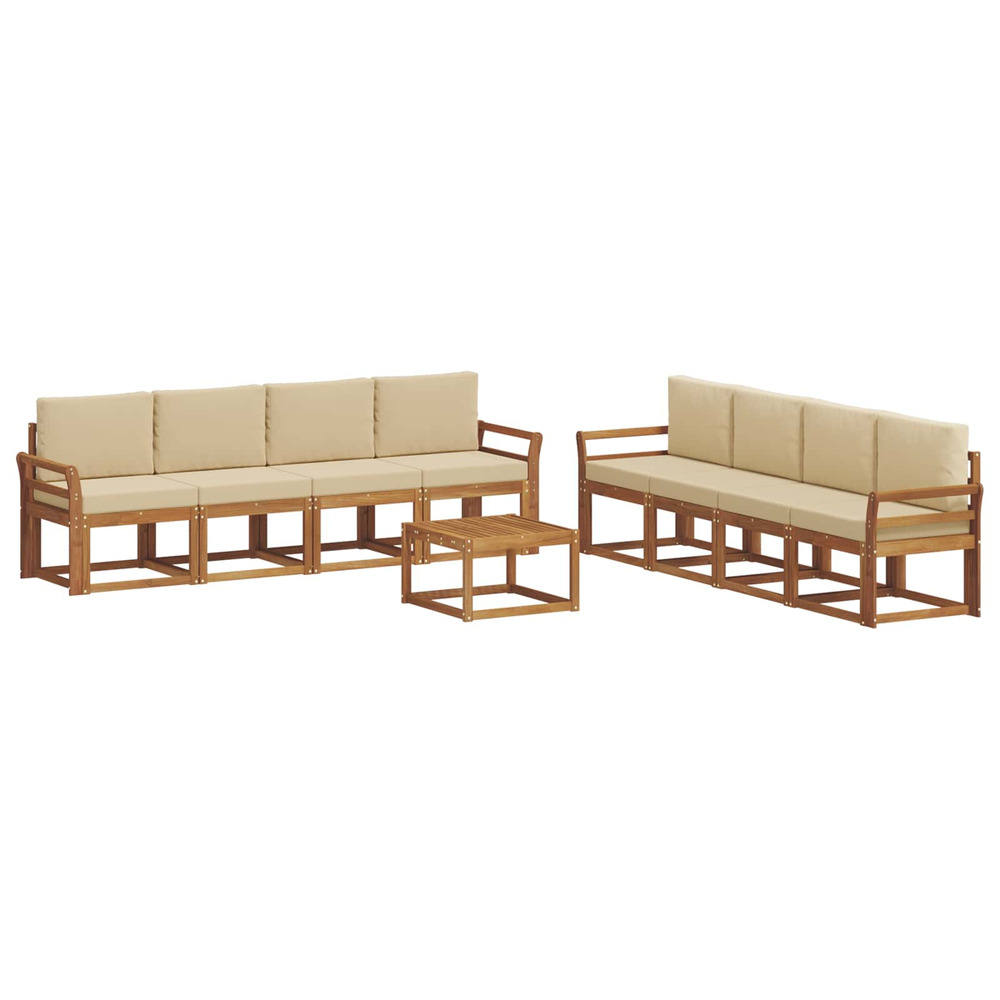 Ensemble de canapés d'extérieur 9 pcs naturel et beige