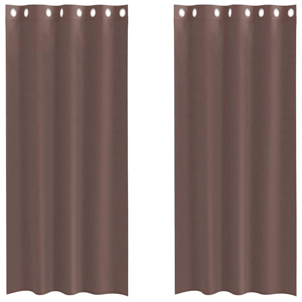 Rideaux en voile avec œillets 2 pcs marron 140x245 cm