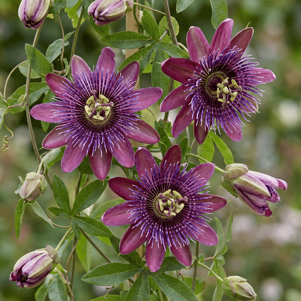 Passiflore 'victoria' - grimpante fleurie exotique - plante d'extérieur - lot de 2