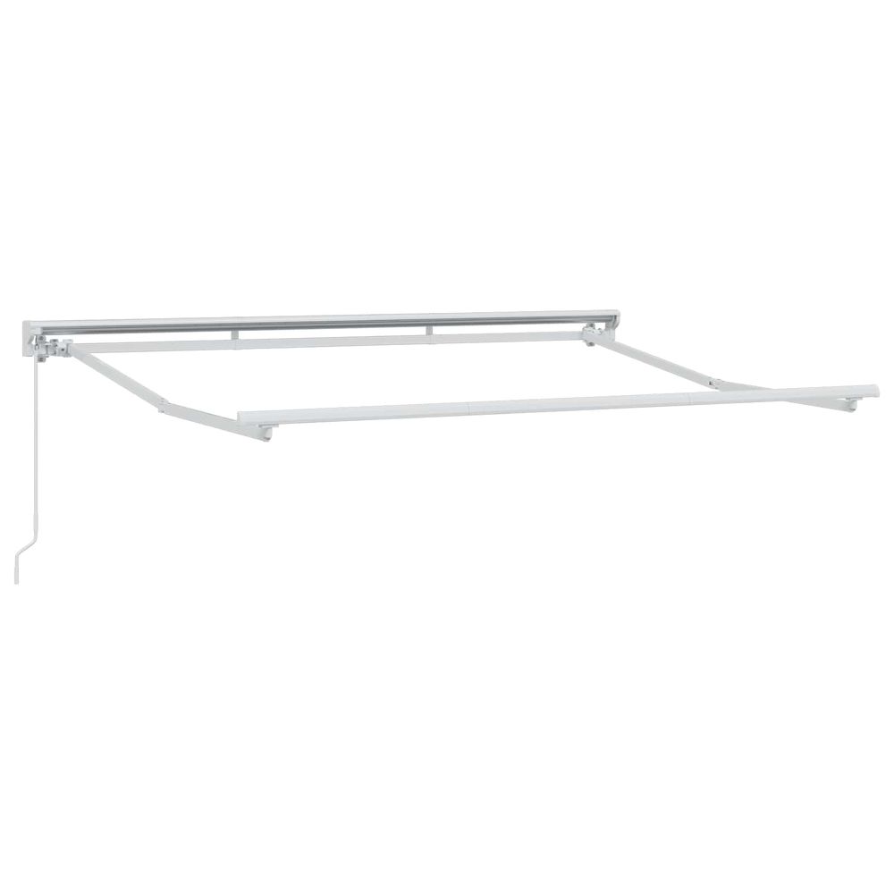 Cadre de auvent manuel réglable blanc 3 x 2,5 m acier