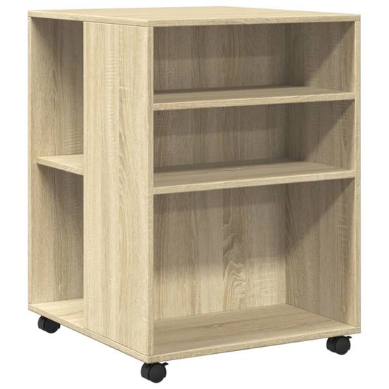 Table d'appoint avec roues chêne sonoma bois d'ingénierie