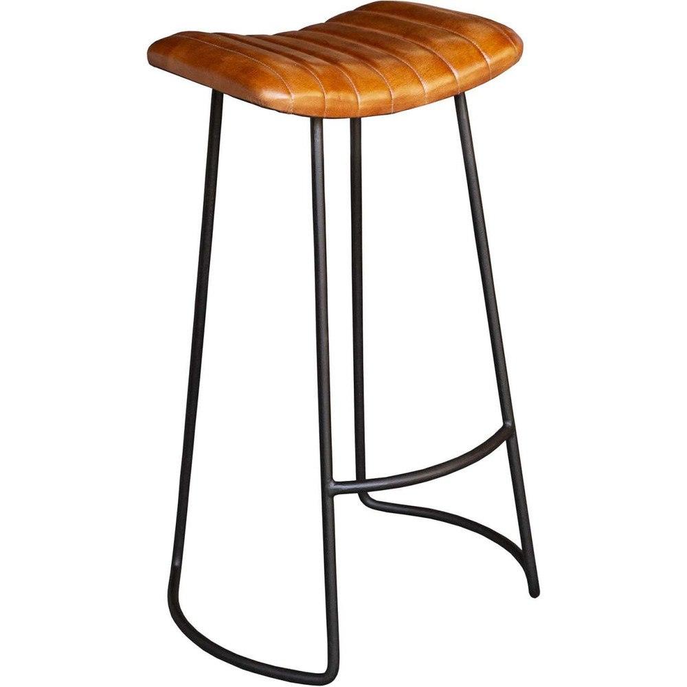 Tabouret de bar assise cuir texas