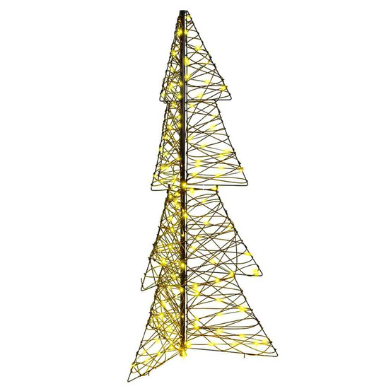 Sapin de noël avec 160 led blanc chaud 150 cm rotin